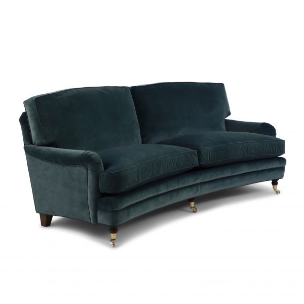 Curved 'Romeo' sofa by Norell Furniture. Fabric 'Icon' from United Fabrics.