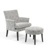 Celina grey armchair with footstool, design Norell Furniture Sweden